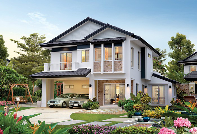 Mẫu nhà mái thái 1 trệt 1 lầu đẹp