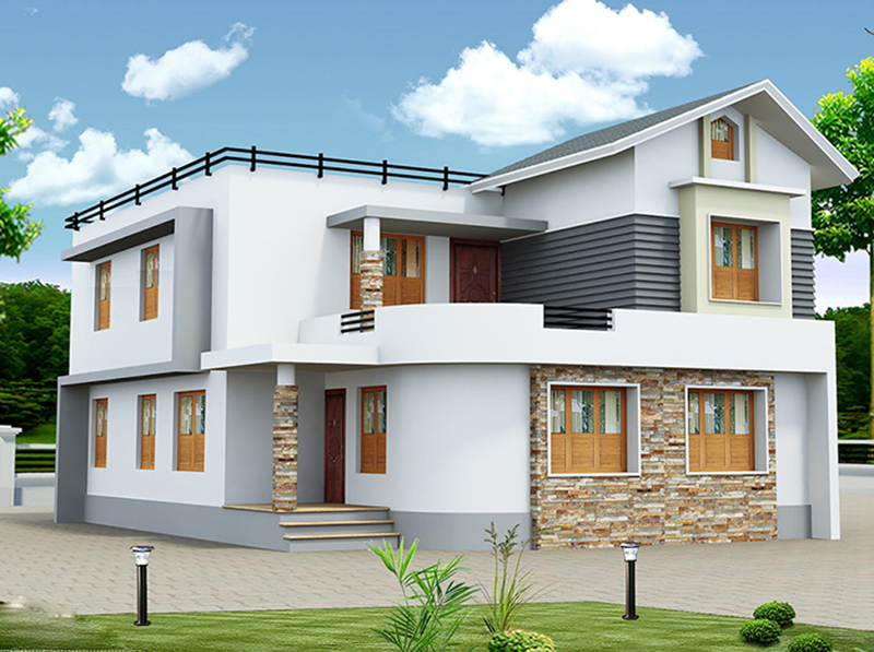 Thiết kế thi công nhà mái thái 1 trệt 1 lầu đẹp