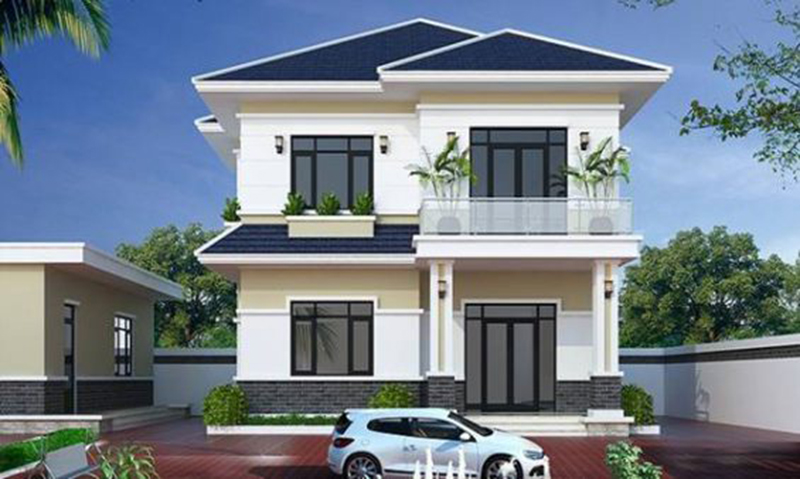 Thiết kế thi công nhà mái thái 1 trệt 1 lầu đẹp