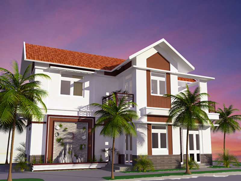 Thiết kế thi công nhà mái thái 1 trệt 1 lầu đẹp