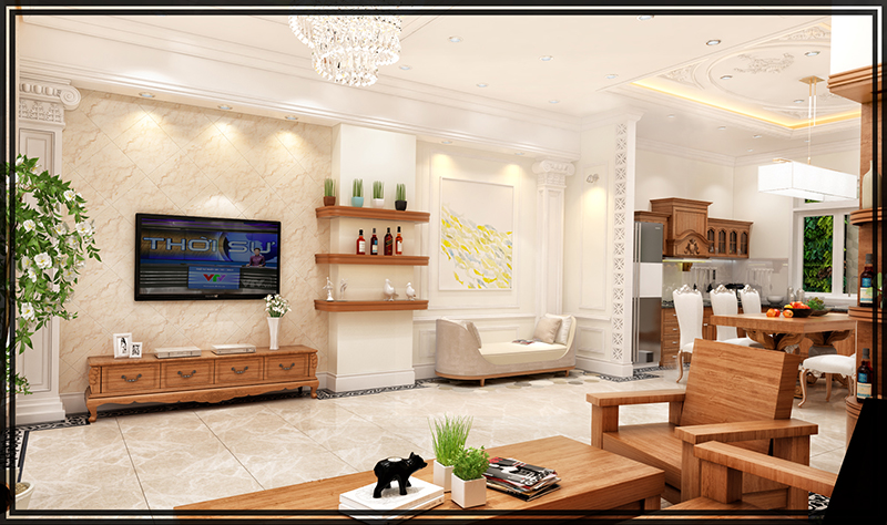 Thiết kế nội thất phòng khách - bếp