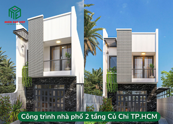 Công trình nhà phố 2 tầng Hóc Môn
