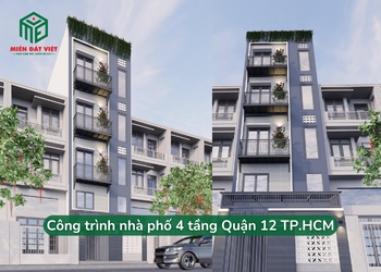 Công trình xây nhà phố 4 tầng Đông Hưng Thuận Quận 12