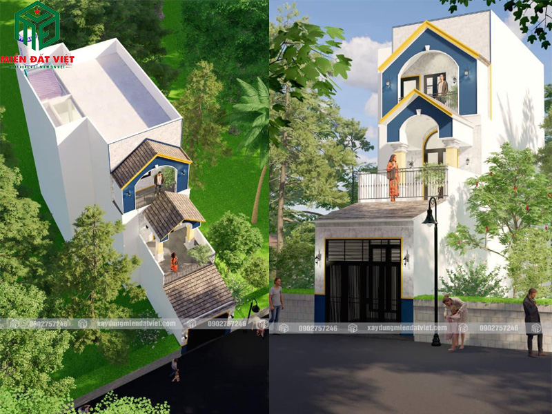 Phối cảnh 3D thiết kế công trình nhà phố Đoàn Văn Bơ Quận 4