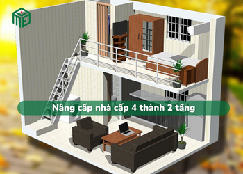 Nâng cấp nhà cấp 4 thành nhà 2 tầng