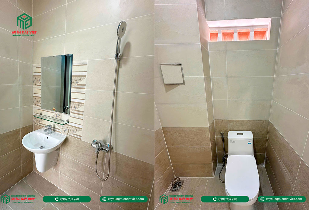 Nhà vệ sinh được trang bị đầy đủ Nhà vệ sinh được trang bị đầy đủ