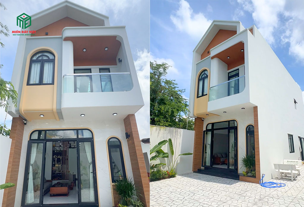 Mẫu nhà có sân để xe & ban công rộng Mẫu nhà có sân để xe & ban công rộng