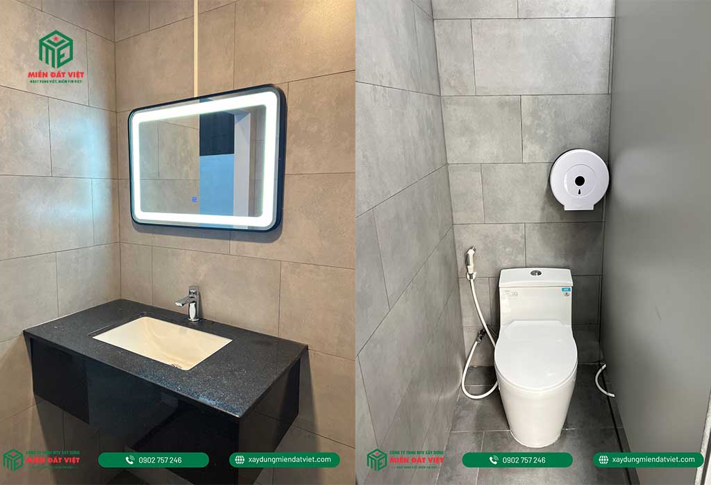 Nhà vệ sinh được trang bị đầy đủ Nhà vệ sinh được trang bị đầy đủ